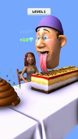 用舌头舔食物的